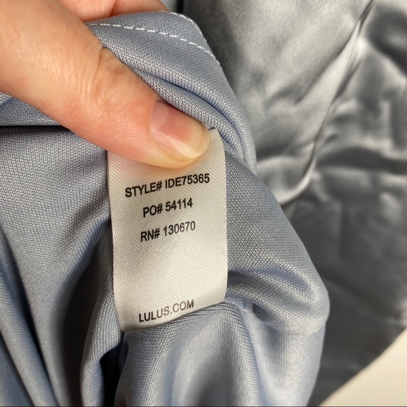 Lulu’s Pastel Blue Satin Cowl Neck Maxi Dress - Picture 12 of 12